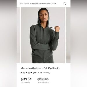 Quince Cashmere Zip-up Hoodie
